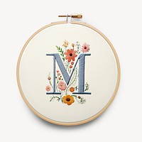 Letter M embroidery pattern