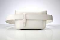 White belt bag handbag white background accessories.