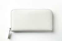 White leather continental wallett handbag white background accessories.