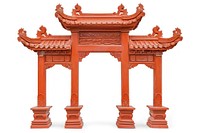 Oriental arch architecture column gate.