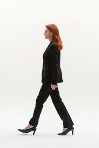 Businesswoman walking footwear adult shoe.