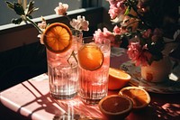 Mocktail grapefruit cocktail flower.