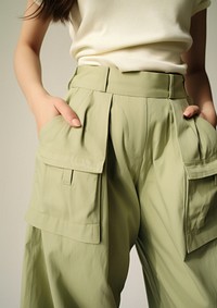 High-waist trousers with an adjustable elasticated double waistband pocket pants adult.