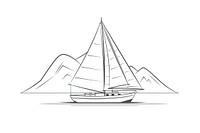 Sailboat sketch vehicle drawing.