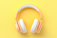 Yellow headphones headset electronics technology.