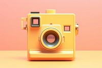 Gold polaroid camera photographing electronics technology.