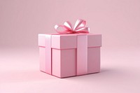 Pink gift box celebration anniversary decoration.