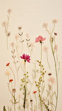 Real pressed spring flowers plant petal wall.