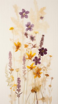 Real pressed spring flowers lavender painting pattern.