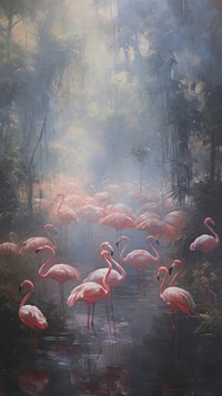 Flamingos outdoors animal nature.