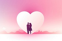 Cute flat icon of couple gradient background romantic kissing nature.