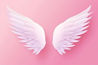 Cute flat icon of angel wings gradient background pink softness pattern.