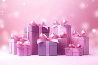 Cute flat icon of gift boxes gradient background pink celebration anniversary.