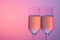 Glasses of champagne gradient background drink wine pink.