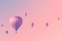 Minimal flat vector of hot air balloons in gradient background backgrounds aircraft vehicle.