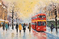 A snow in London painting outdoors vehicle.