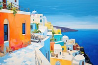 Santorini painting architecture landscape.