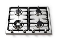 Electric gas stove appliance kitchen white background.