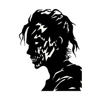 Horror and scary face halloween silhouette white background creativity.