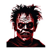 Horror and scary face halloween portrait adult white background.