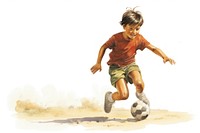 Boy playing foot ball football sports child.