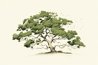 Litograph minimal tree drawing sketch plant.
