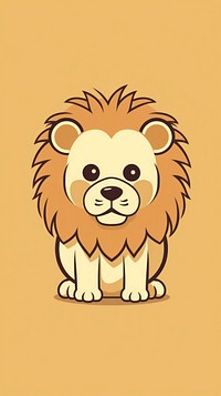 Lion sticker cartoon mammal animal.
