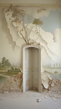 Mural painting plaster wall.