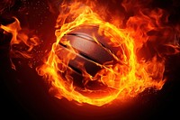 Photo fire in basketball shape burning flame backgrounds.