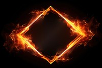 Photo fire in pentagon frame shape burning pattern flame.
