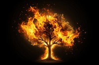 Photo fire in tree icon burning bonfire flame.
