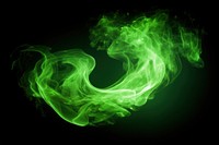 Photo green fire in spiral twist line burning smoke backgrounds.