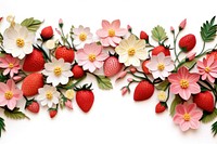 Strawberry and floral border flower pattern plant.