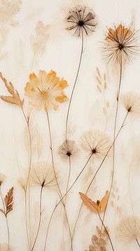 Real pressed dried flowers backgrounds plant wall.