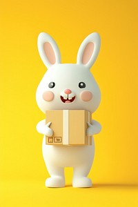 Rabbit in delivery costume mammal animal cute.