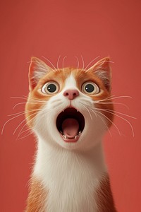 Cat portrait surprised mammal animal.