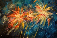 Fireworks painting art illuminated.
