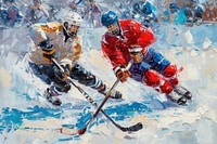 Hockey painting sports helmet.