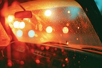 Car light leaks vehicle red transportation.