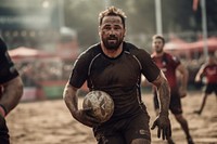 Person playing sport sports football rugby.