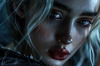 Beautiful vampire women photography lipstick portrait.