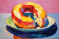 Donut painting food art.