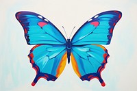 Blue morpho butterfly painting animal insect.