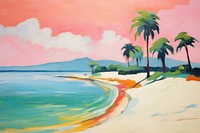 Peaceful beach painting outdoors nature.