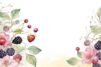 Berries border watercolor blackberry raspberry fruit.