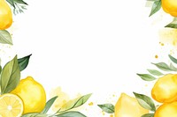 PNG Lemon fruits border watercolor backgrounds plant food.