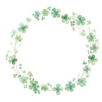 Clovers circle border pattern wreath green.