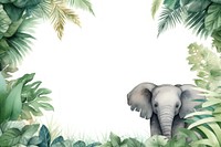 PNG Elephant in jungle border backgrounds wildlife outdoors.