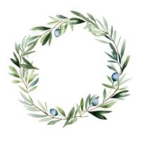 Olive branch circle border wreath pattern plant.
