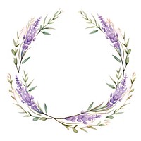 Lavender flowers circle border pattern wreath purple.